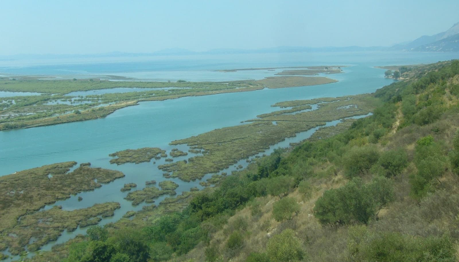 The Vivari Channel sand spit where Lake Butrint meets the Ionian, south of Ksamil