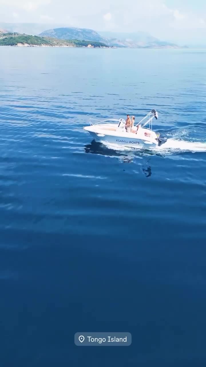 Aerial: cruising the open blue off Tongo